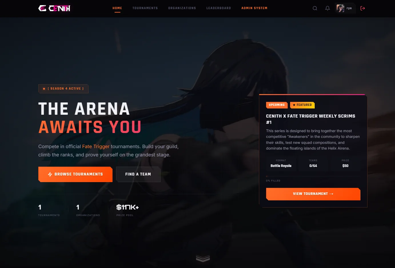 Cenith Eco website interface
